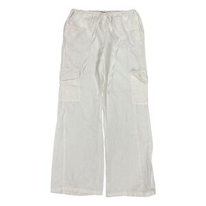 Edikted White Wide Leg Cargo Pants